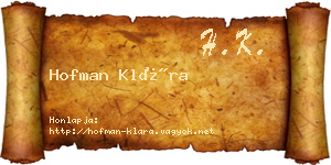 Hofman Klára névjegykártya